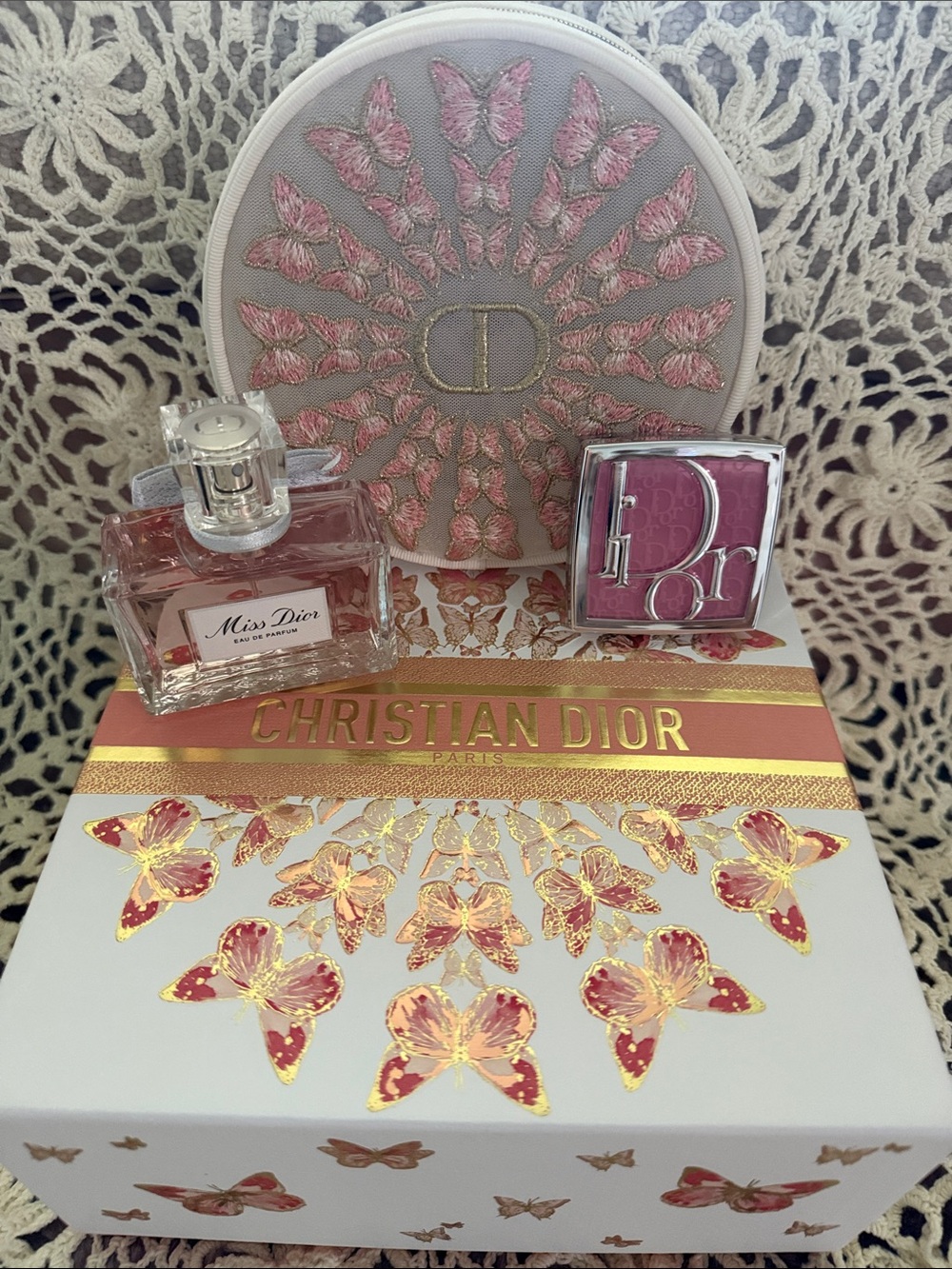 Dior Pink and Gold Butterfly Gift Set